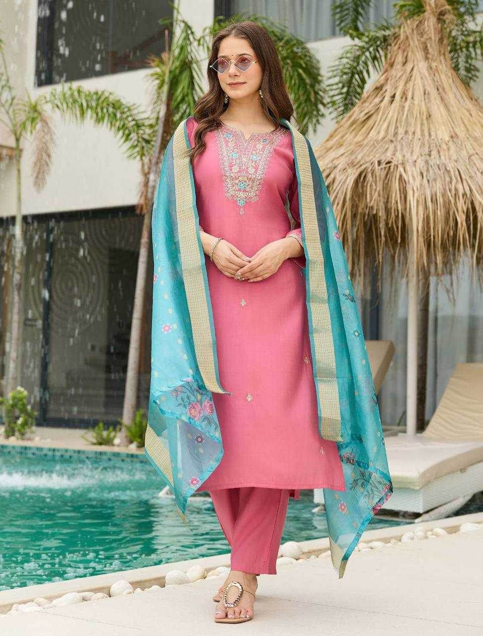 Viscose Designer Embroidered Kurti - MYLUXURY LANE ENTERPRISE
